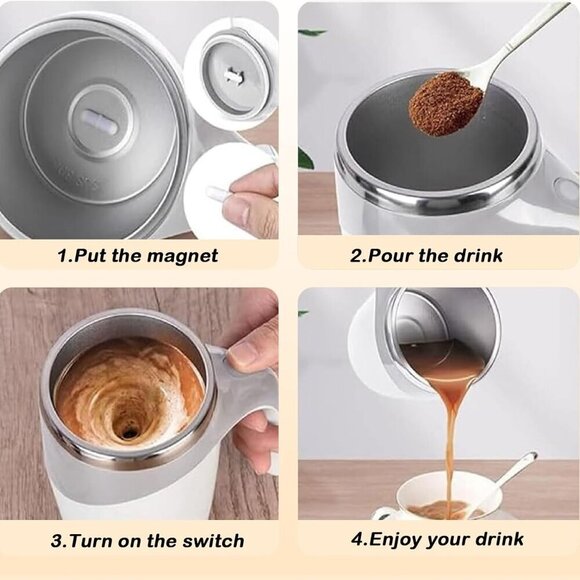 Automatic Magnetic Stirring Coffee Mug - Rechargeable - BRAND NEW - Picture 3 of 15